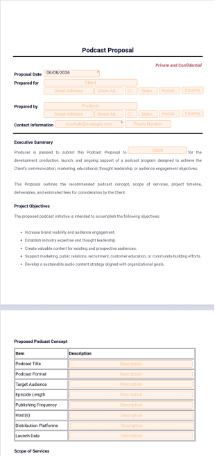 Podcast Proposal Template - PDF Templates