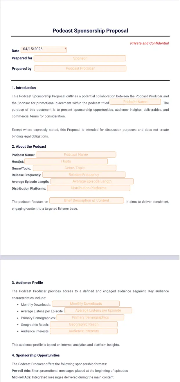 Podcast Sponsorship Proposal Template