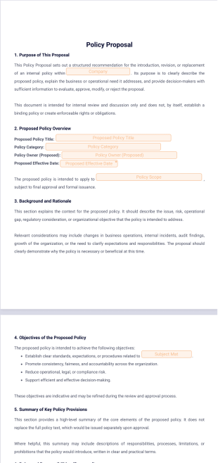 Policy Proposal Template - PDF Templates