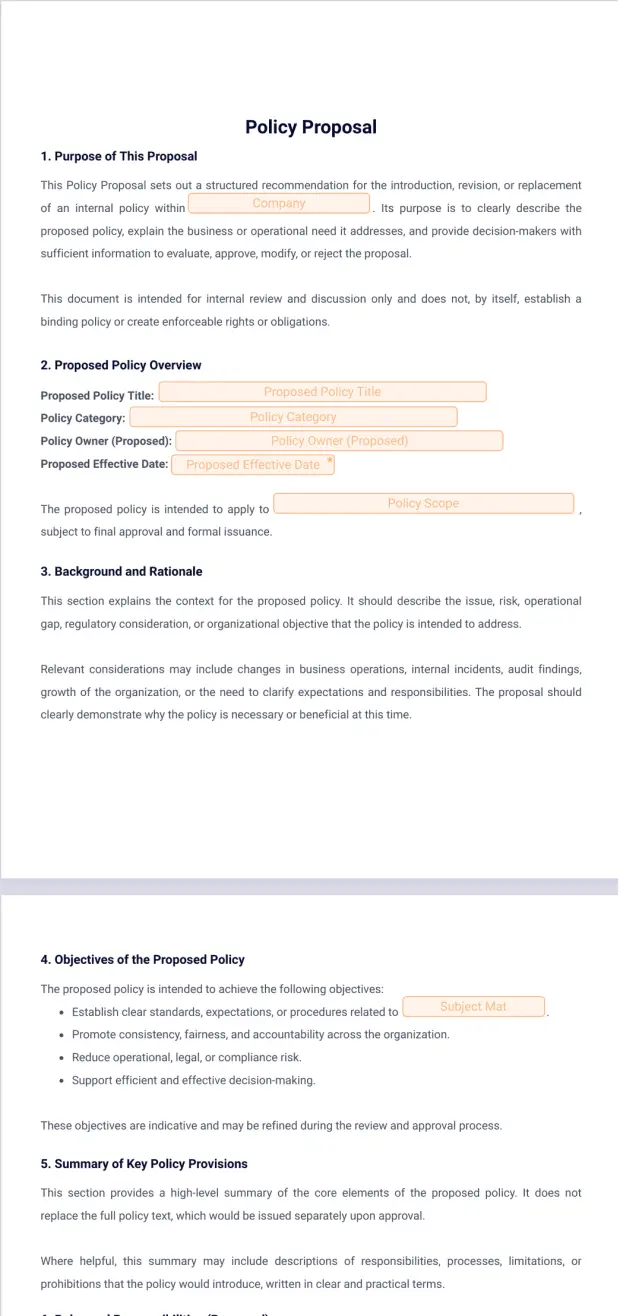 Policy Proposal Template