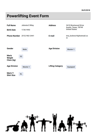 Powerlifting Event Template - PDF Templates