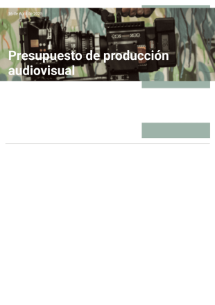 Presupuesto de producción audiovisual - PDF Templates