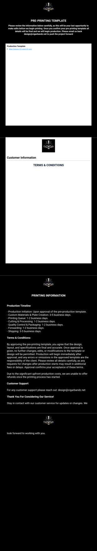 Pre-Printing Template - PDF Templates