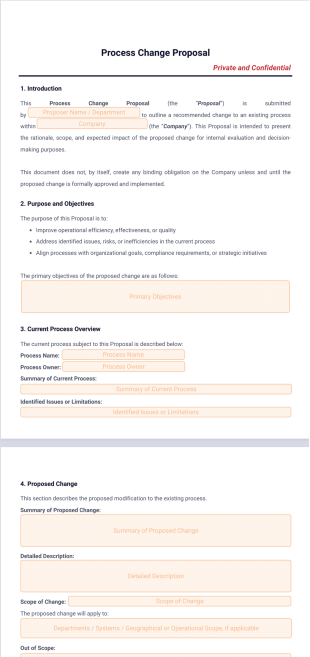 Process Change Proposal Template - PDF Templates