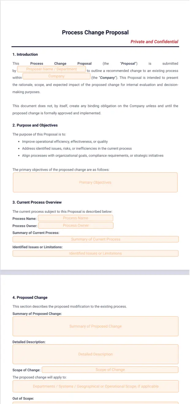 Process Change Proposal Template