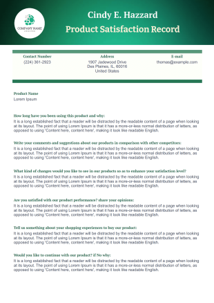 Product Evaluation Template - PDF Templates