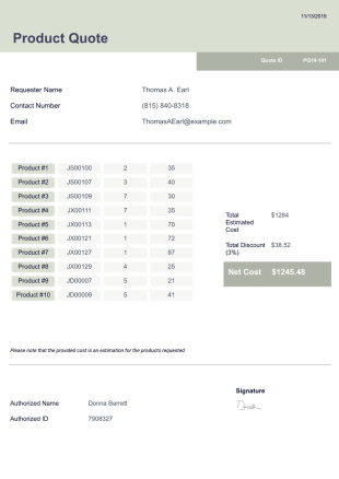 Product Quote Template - PDF Templates