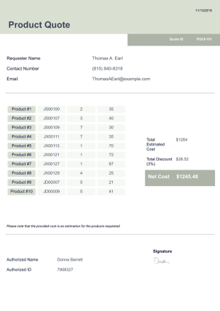 Product Quote Template - PDF Templates