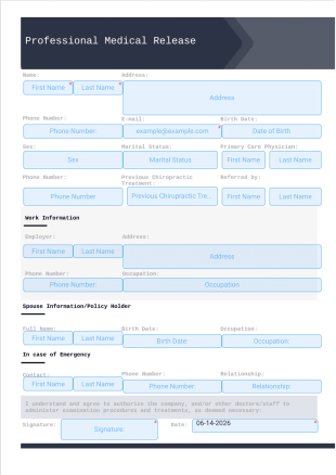 Professional Medical Release Template - Sign Templates