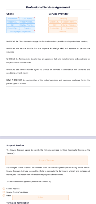 Professional Services Agreement PDF Template