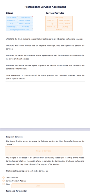 Professional Services Agreement PDF Template