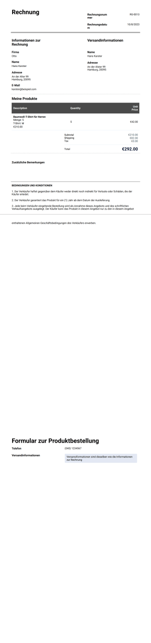 Professionelle Rechnungsvorlage - PDF Templates