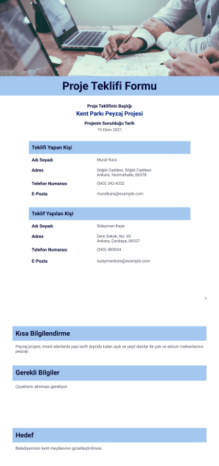 Proje Teklif Şablonu - PDF Şablonları