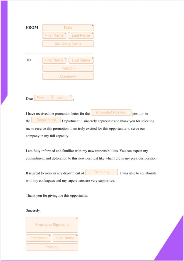 Promotion Acceptance Letter
