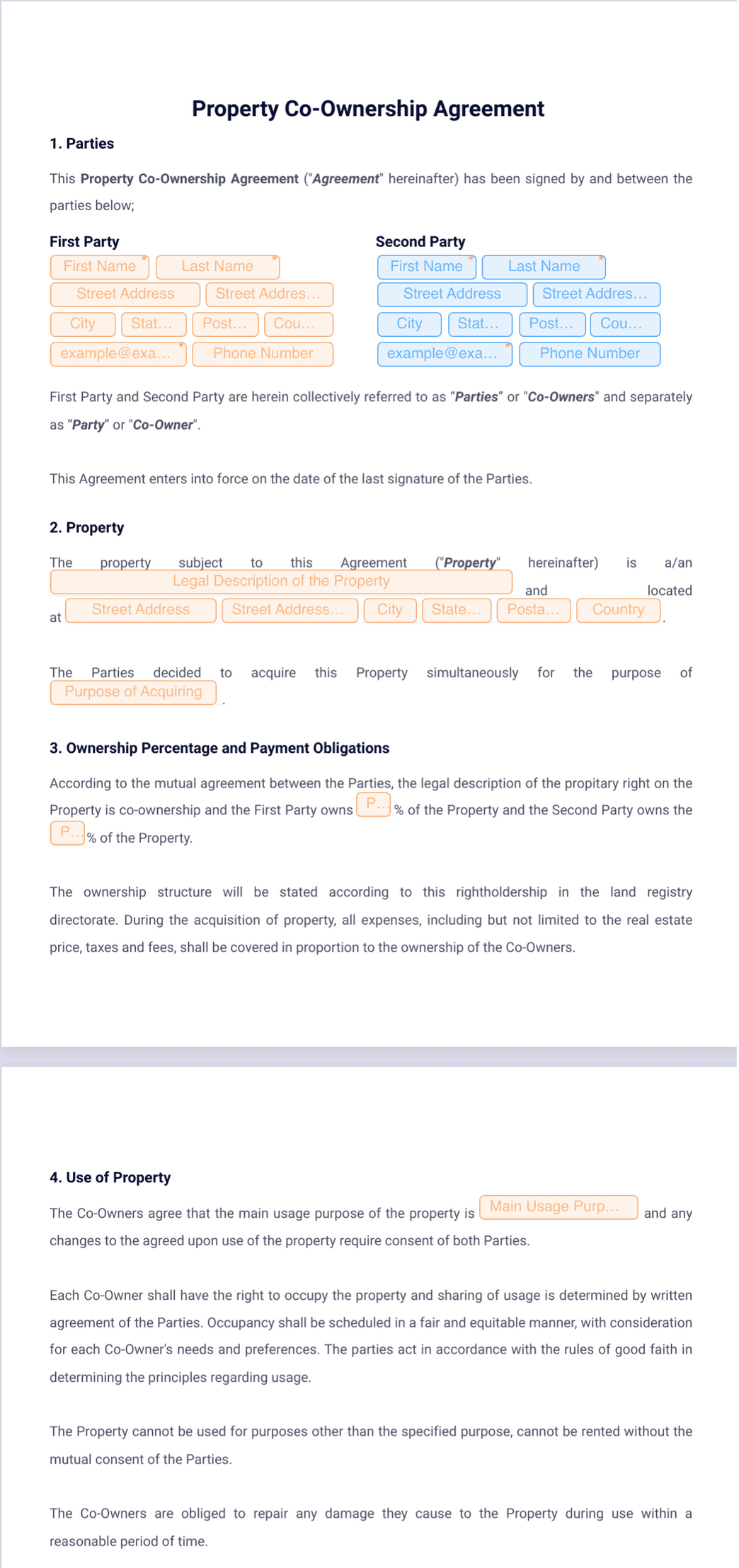 Property Co Ownership Agreement Template PDF Templates Jotform Property Co Ownership Agreement Template PDF Templates Jotform