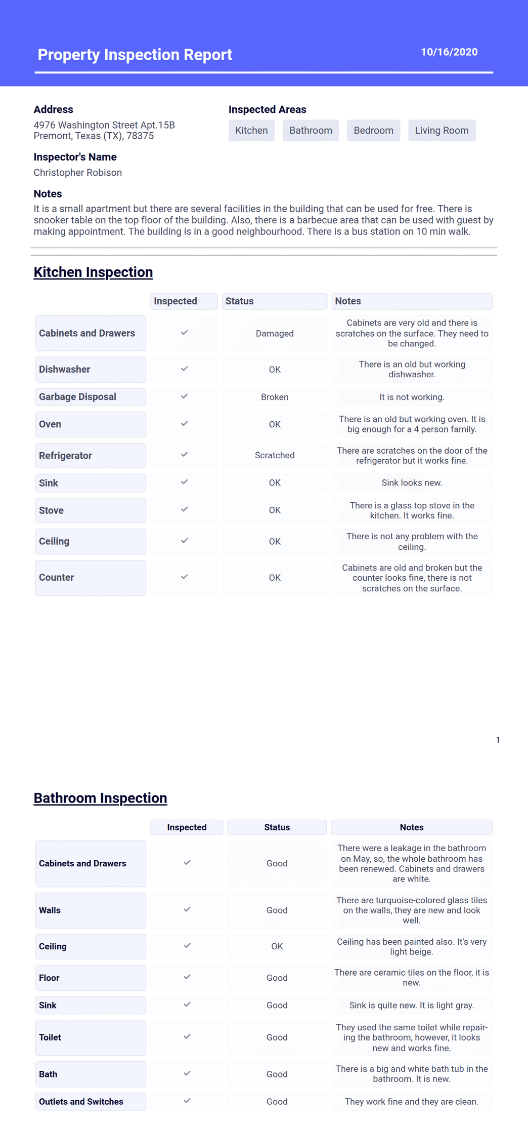 Flooring Inspection Report.pdf Property Inspection Report PDF Template | Jotform