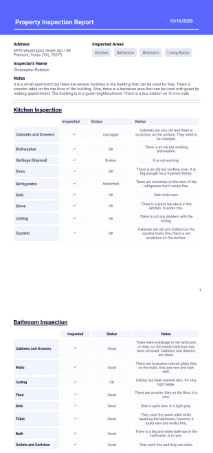 Property Inspection Report - PDF Templates
