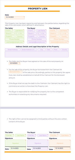Property Lien Form PDF Template