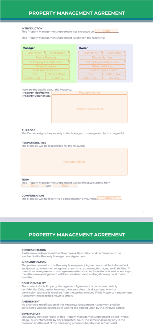 Property Management Agreement PDF Template
