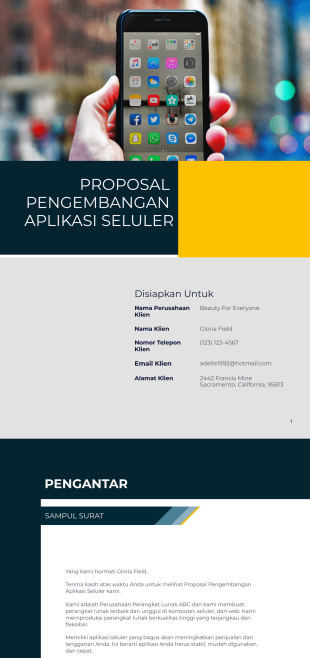 Proposal Pengembangan Aplikasi Seluler - PDF Templates