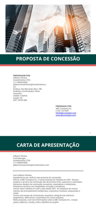 Proposta de Concessão - PDF Templates