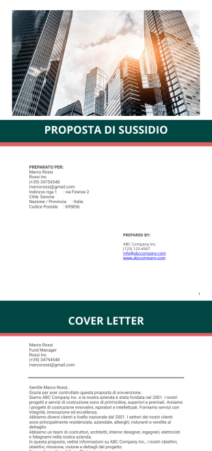 Proposta di sussidio - PDF Templates