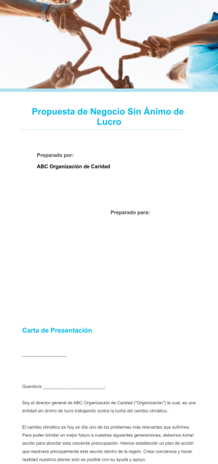 Propuesta de Negocio Sin Ánimo de Lucro - PDF Templates