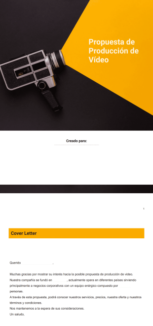 Propuesta de Producción de Vídeo - PDF Templates