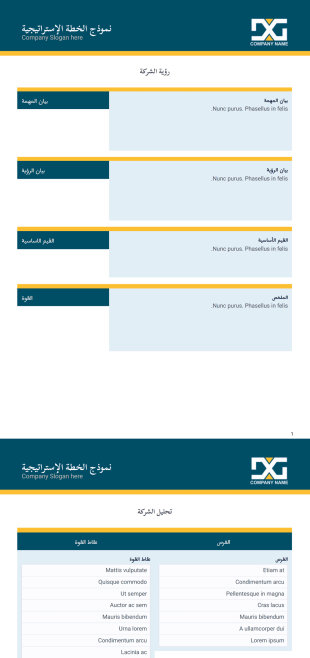 قالب الخطة الإستراتيجية - قوالب PDF