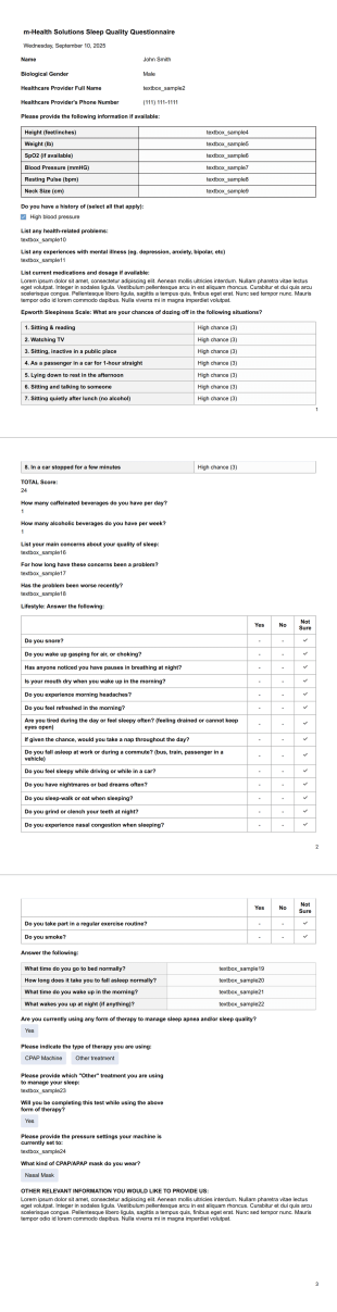 Questionnaire Template-hidefields - PDF Templates