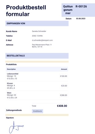 Quittungsblock Vorlage - PDF Templates