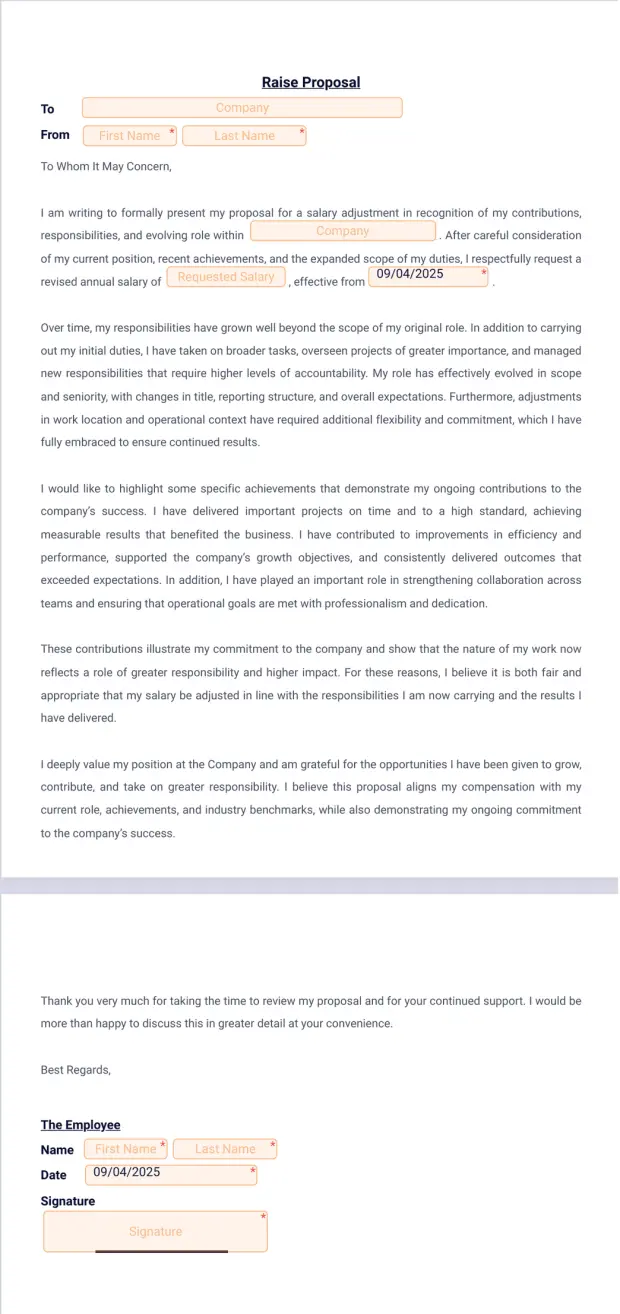 Raise Proposal Template