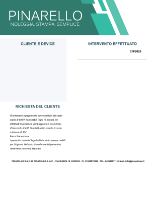 Rapportino Tecnico Template PDF