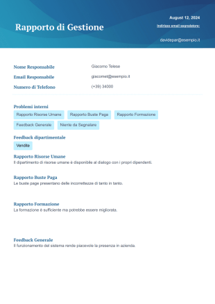 Rapporto di Gestione Template PDF
