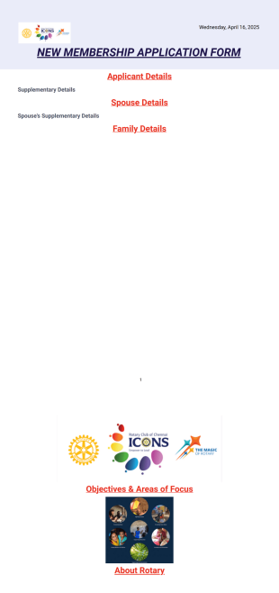 RCCI New Member Application PDF Template
