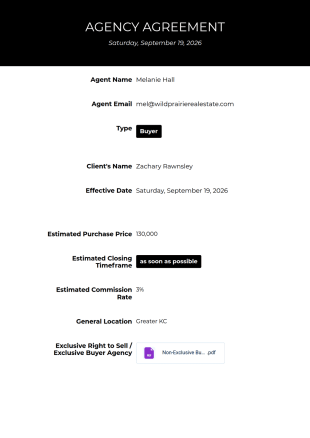 Real Estate Contract Receipt PDF Template