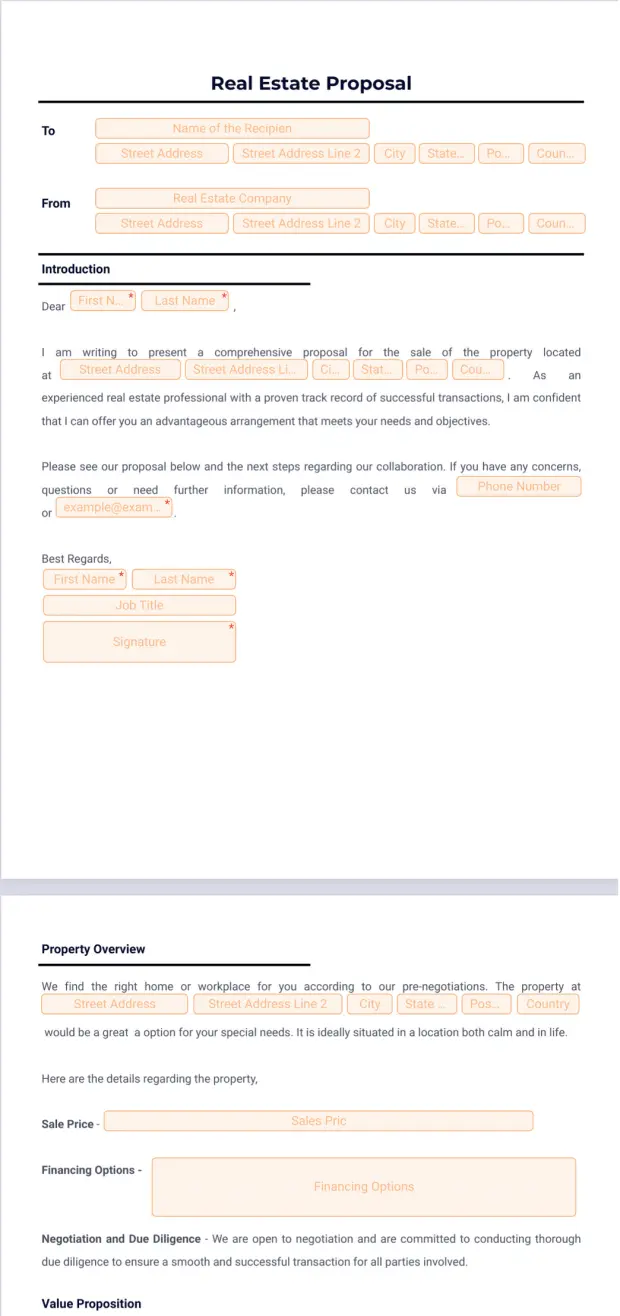 Real Estate Proposal Template