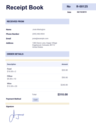 Receipt Book Template - PDF Templates
