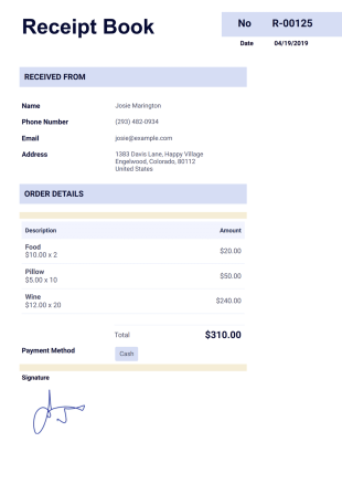 Receipt Book Template - PDF Templates