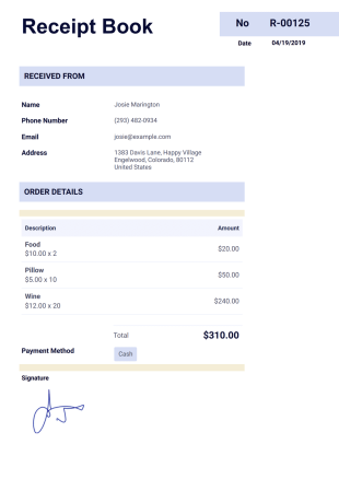 Receipt Book Template - PDF Templates