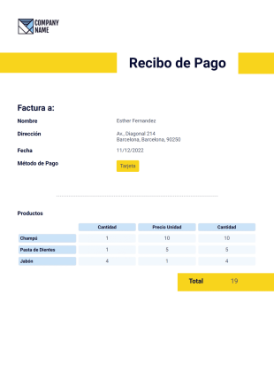 Recibo de Pago Plantilla - PDF Templates