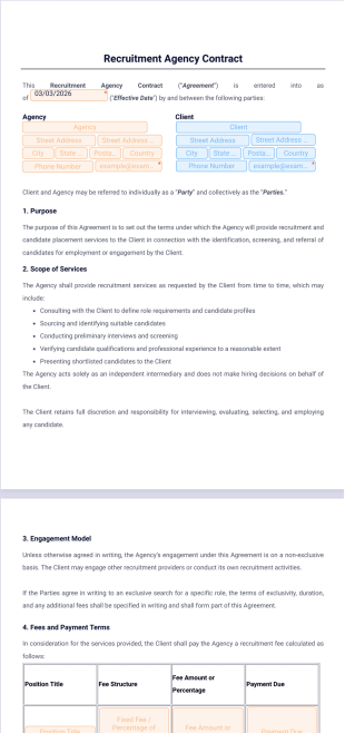 Recruitment Agency Contract Template - PDF Templates