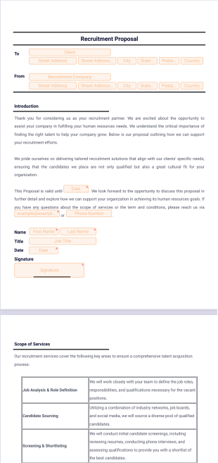 Recruitment Proposal Template - PDF Templates