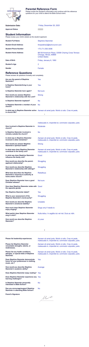 Reference Form - PDF Templates