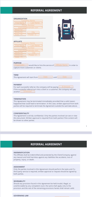 Referral Agreement PDF Template