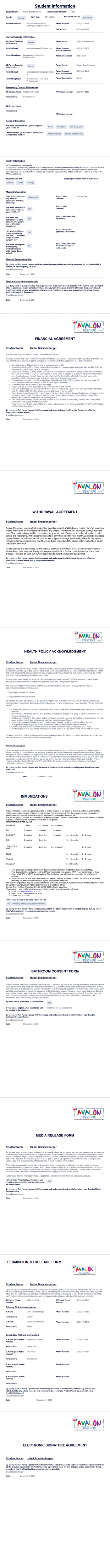 Registration Forms PDF Template