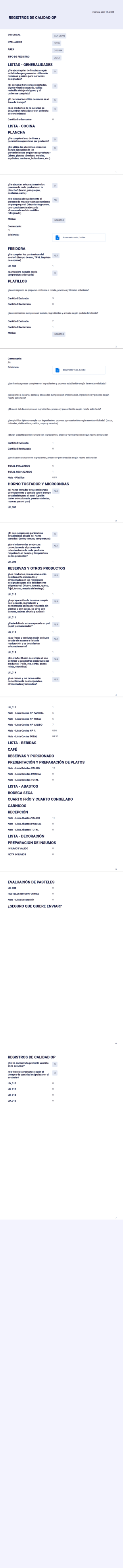 Registros Calidad Op Plantilla PDF