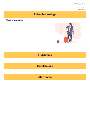 Reiseplan Vorlage - PDF Templates