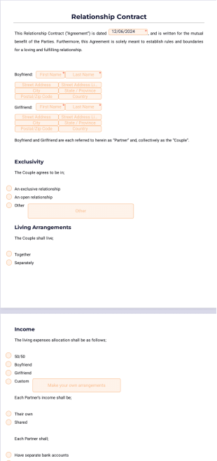 Relationship Contract Template - PDF Templates