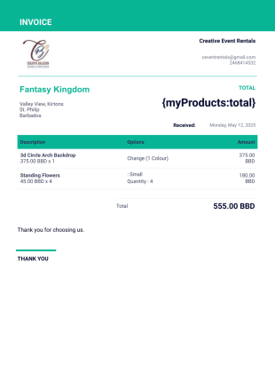 Rentals PDF Template
